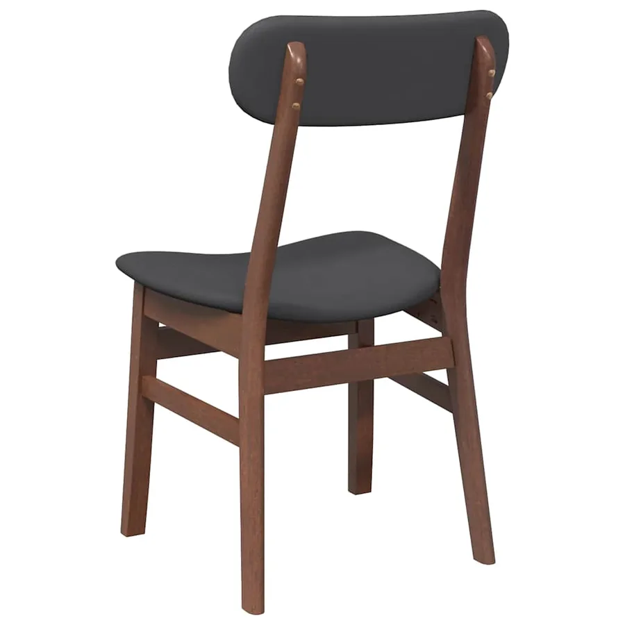 Chaises à manger coussins 2 pcs marron bois massif caoutchouc - 7