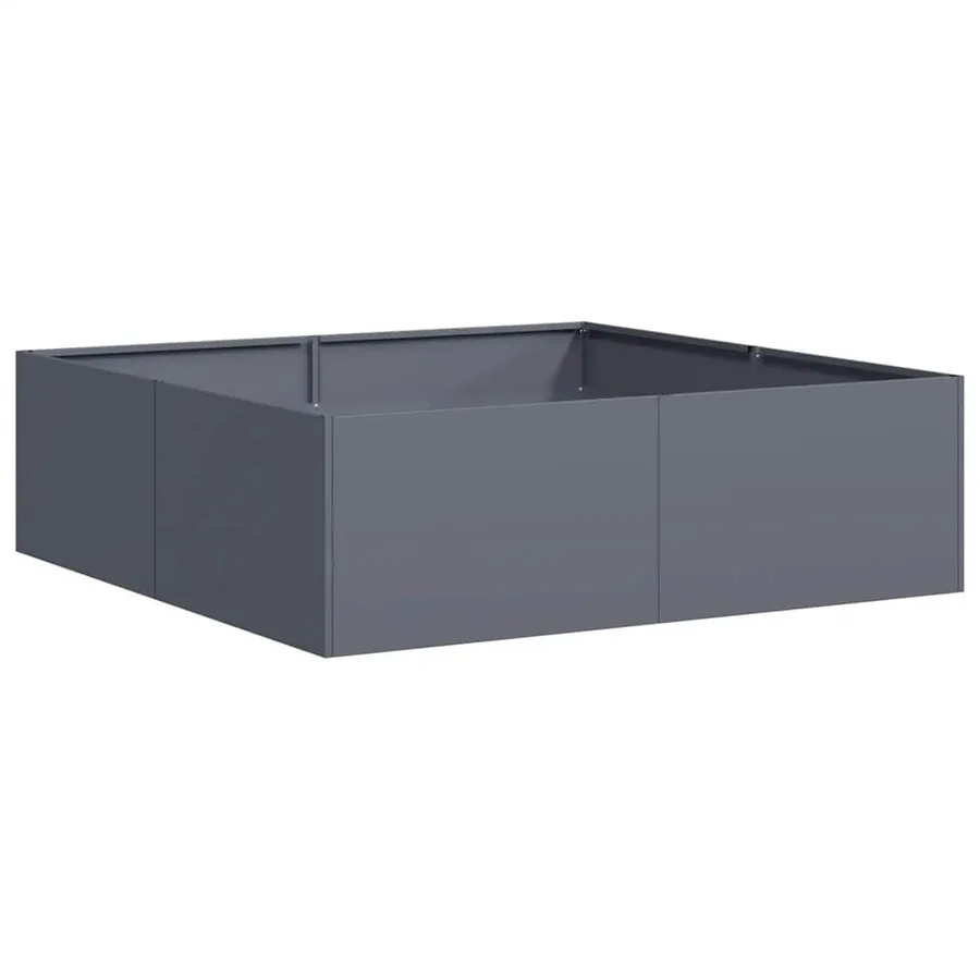 Jardinière anthracite 100x100x30 cm acier - 2