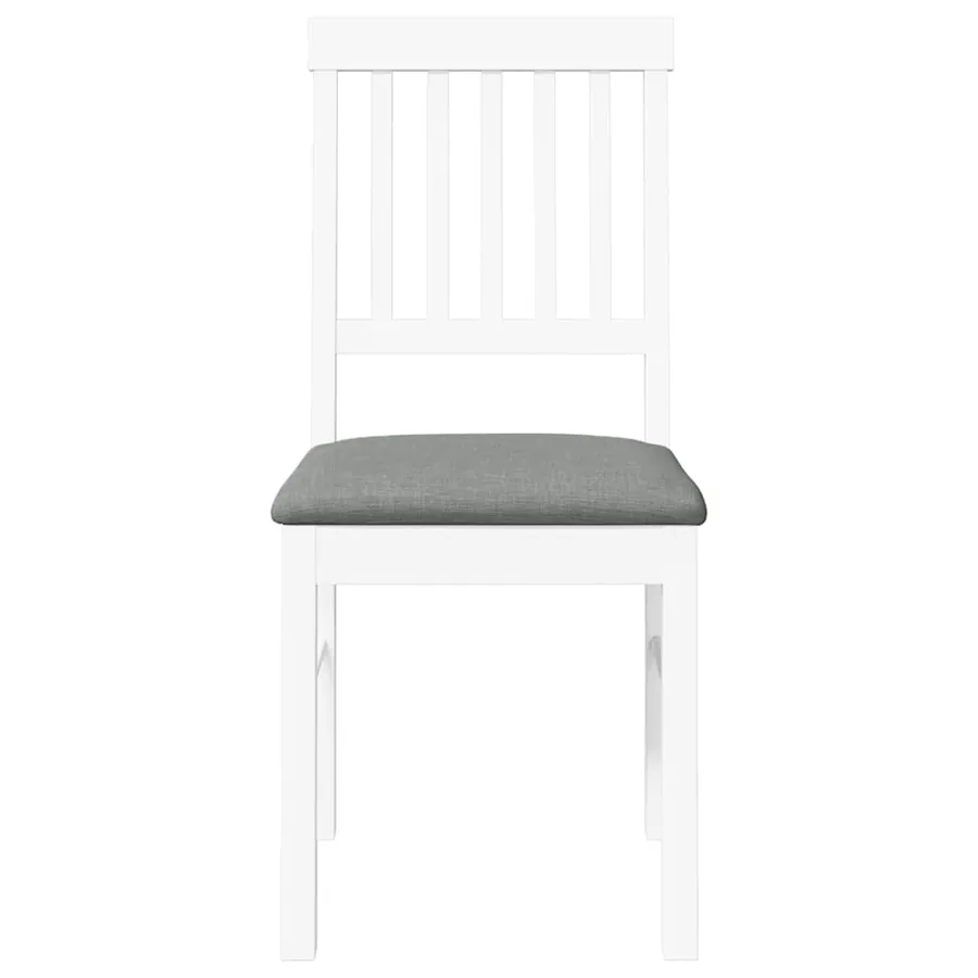 Chaises à manger coussins 2 pcs blanc bois massif caoutchouc - 5