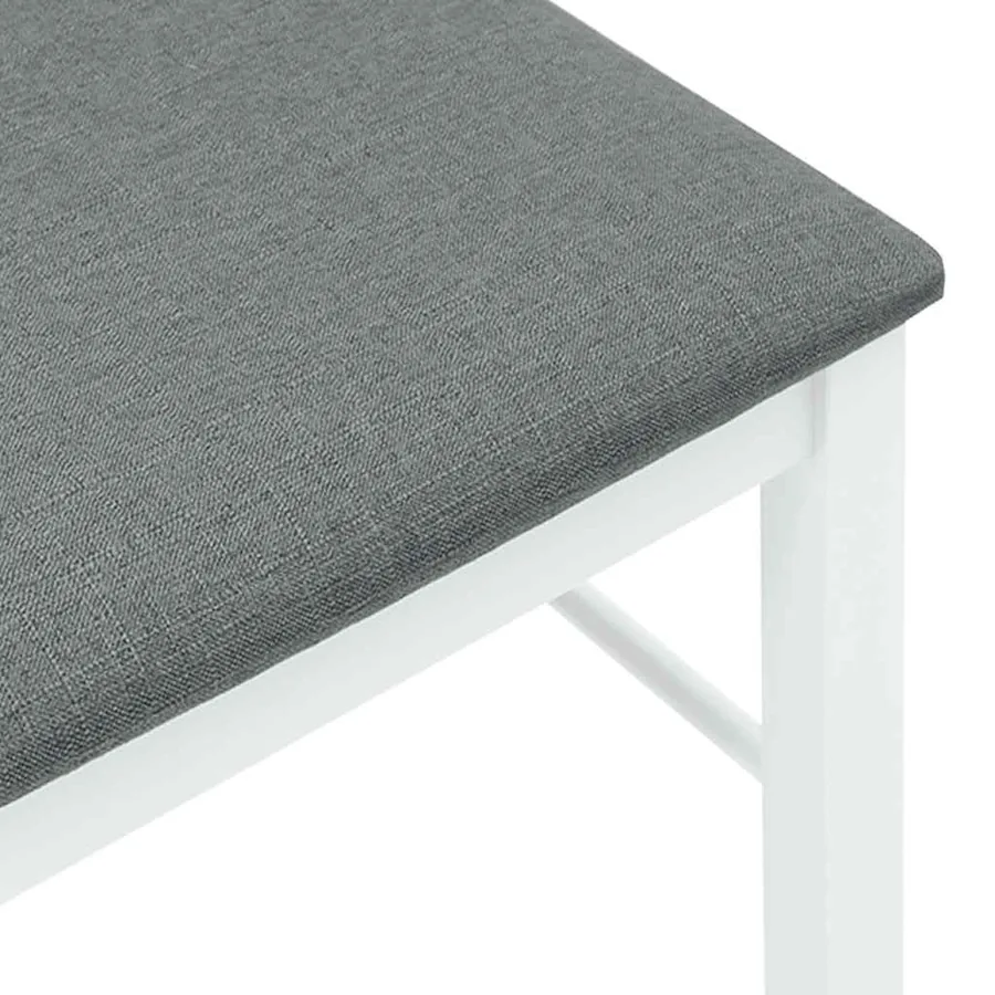 Chaises à manger coussins 2 pcs blanc bois massif caoutchouc - 8