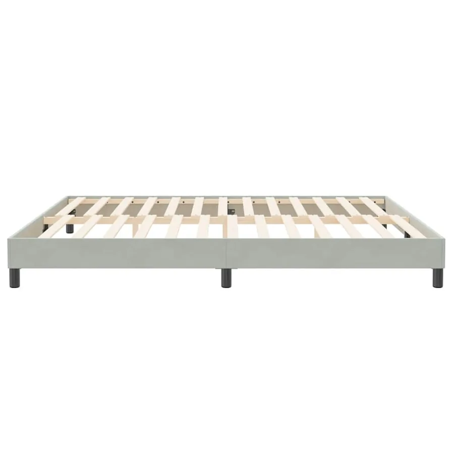 Cadre de lit sans matelas gris clair 200x220 cm velours - 6