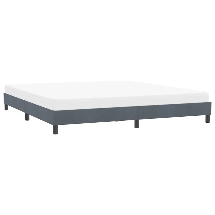 Cadre de lit sans matelas gris foncé 180x220 cm velours - 4