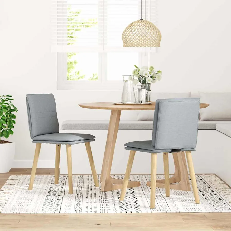 Chaises à manger lot de 2 gris clair tissu - 2