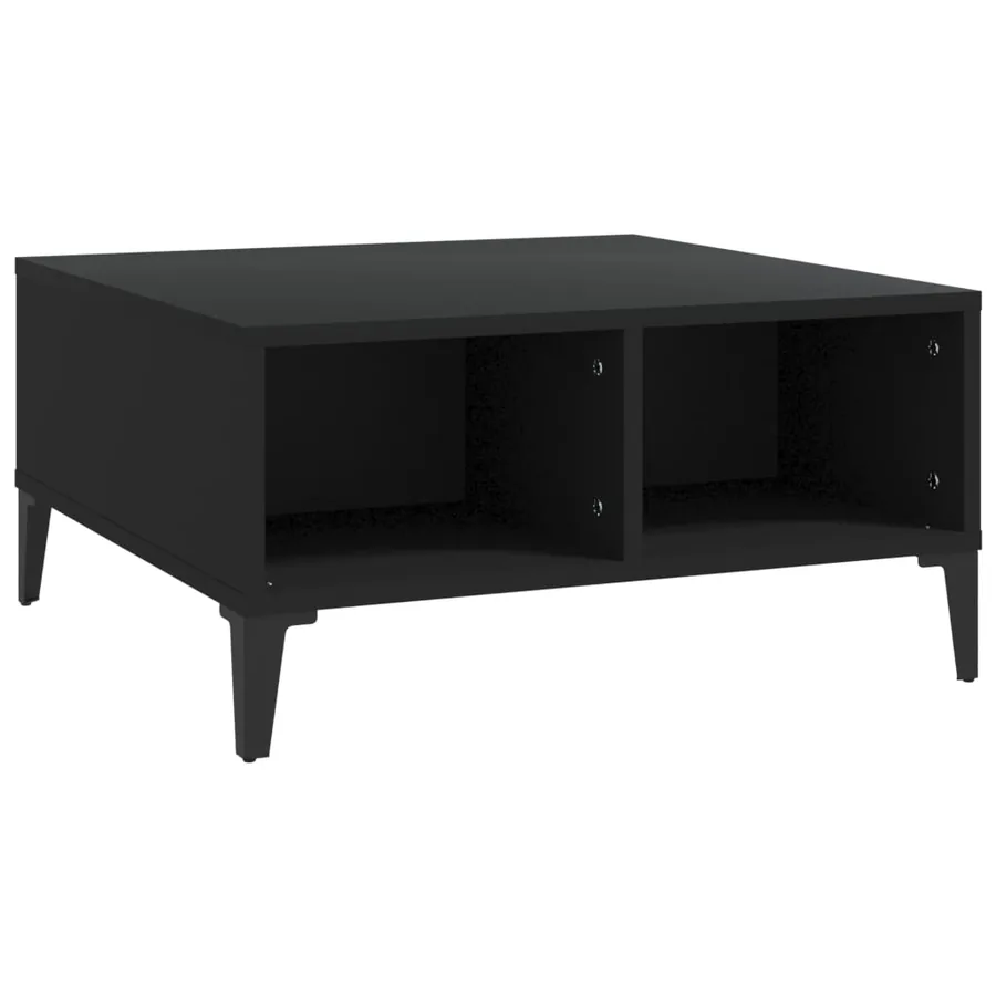 Table basse noir 60x60x30 cm bois d'ingénierie - 2