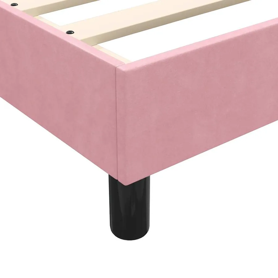 Sommier à lattes de lit avec matelas rose 180x220 cm velours - 8