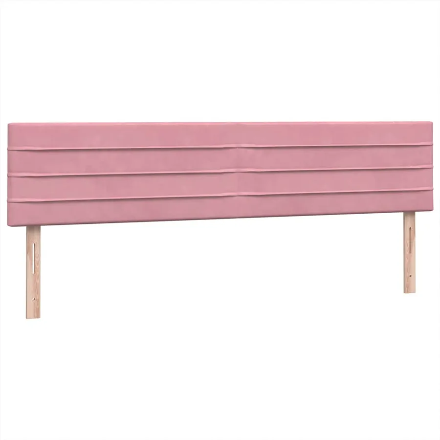 Sommier à lattes de lit avec matelas rose 180x220 cm velours - 8