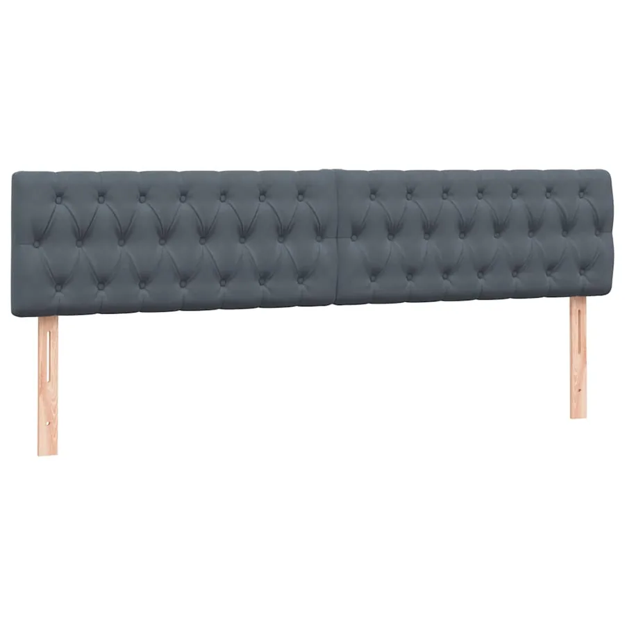 Sommier à lattes de lit et matelas gris foncé 180x220cm velours - 6