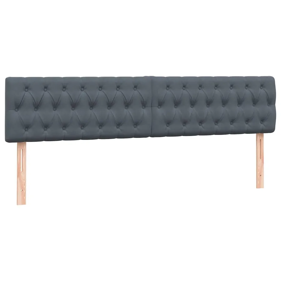 Sommier à lattes de lit et matelas gris foncé 200x220cm velours - 6