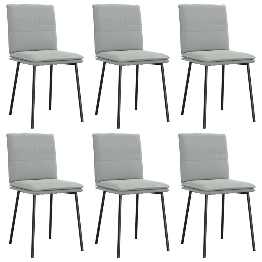 Chaises à manger lot de 6 gris clair velours - 2