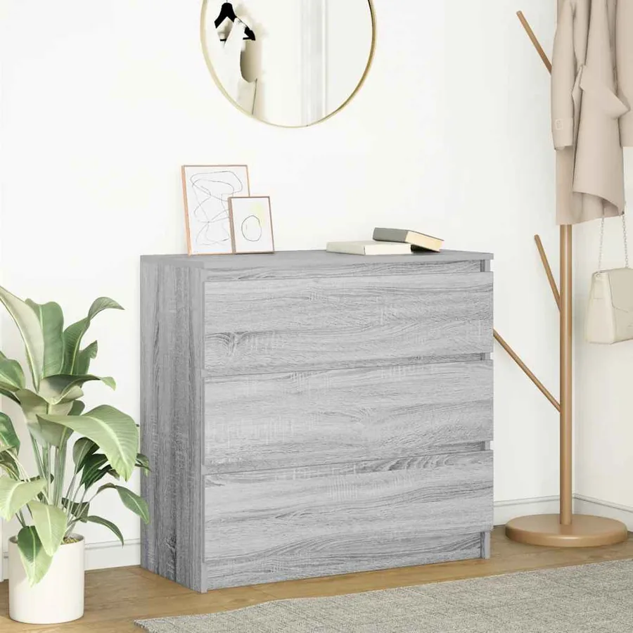 Buffet sonoma gris 80x35x76 cm bois d'ingénierie