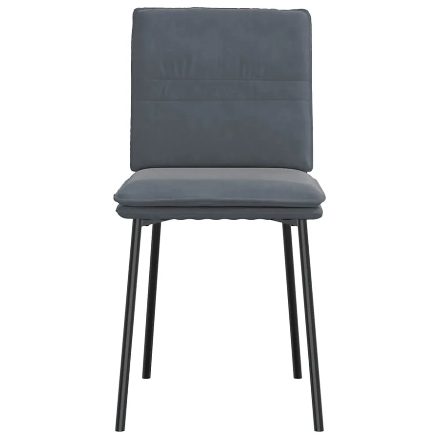 Chaises à manger lot de 4 Gris foncé Velours - 4