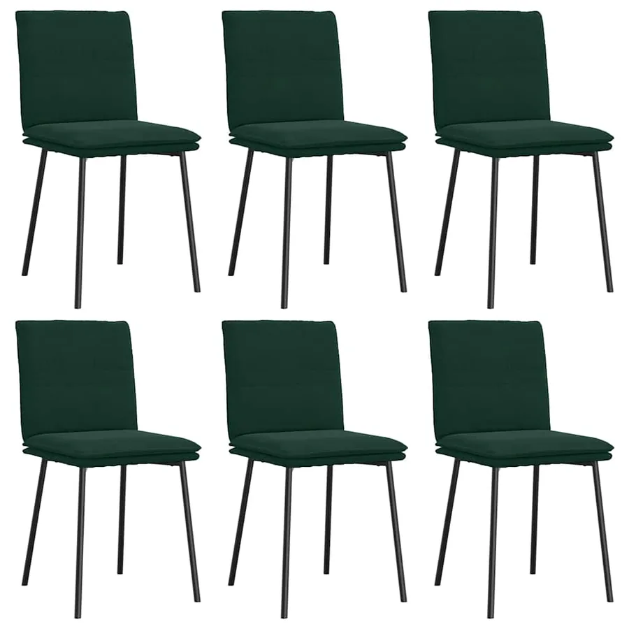Chaises à manger lot de 6 vert foncé velours - 2