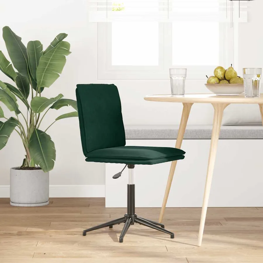 Chaise de salle à manger Vert foncé Velours - 2