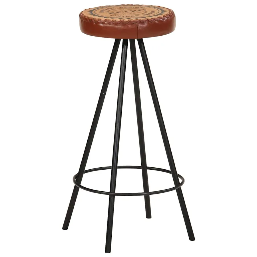 Tabourets de bar lot de 4 cuir véritable - 11