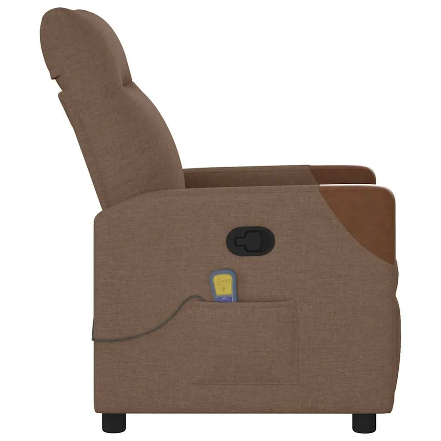 Fauteuil de massage inclinable Marron Tissu - 4