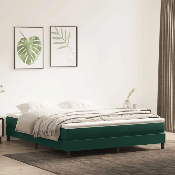 Sommier à lattes de lit sans matelas vert foncé 180x220 cm