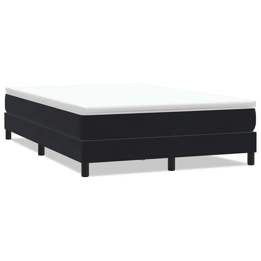 Sommier à lattes de lit sans matelas noir 160x220 cm velours - 2