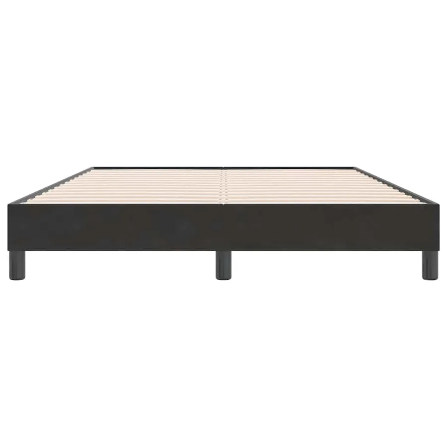Sommier à lattes de lit sans matelas noir 160x220 cm velours - 5