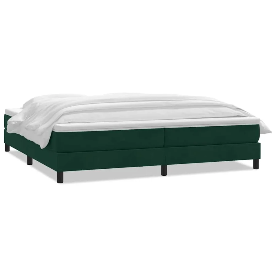 Sommier à lattes de lit et matelas vert foncé 180x220cm velours - 2