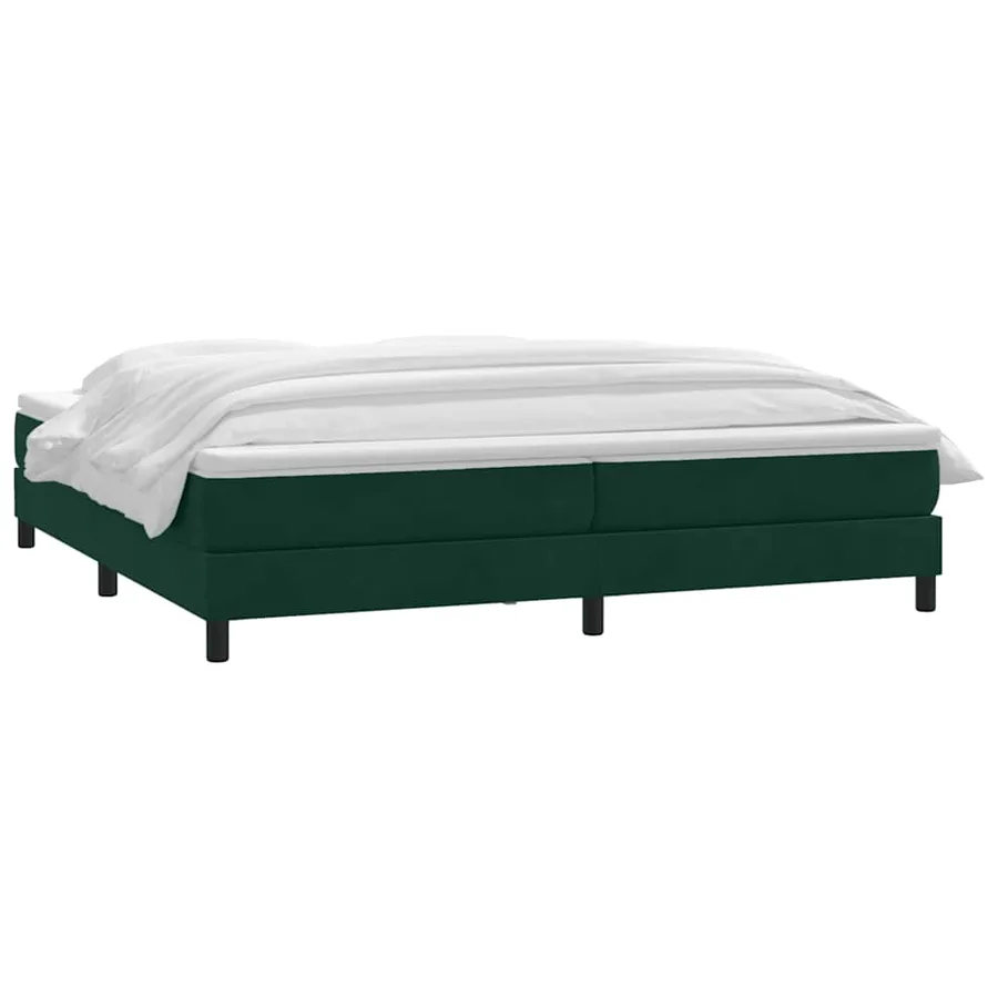 Sommier à lattes de lit et matelas vert foncé 180x220cm velours - 3