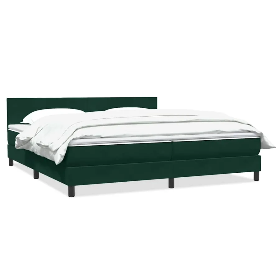Sommier à lattes de lit et matelas vert foncé 180x220cm velours