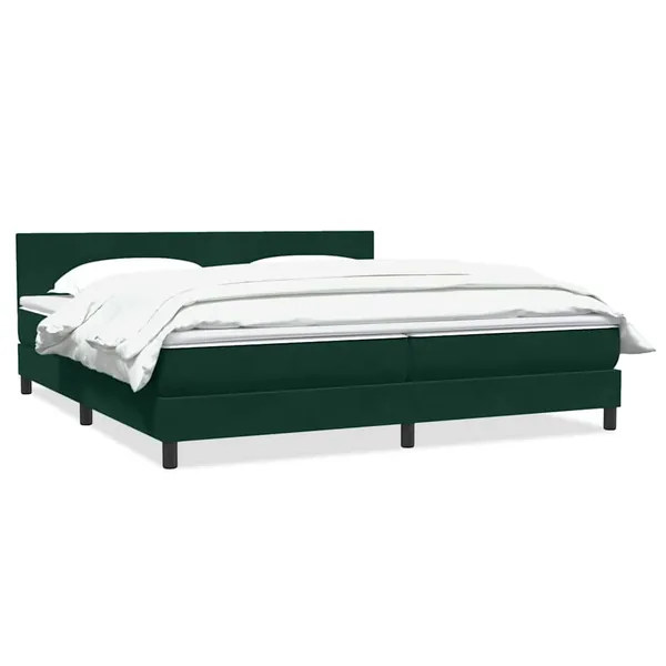 Sommier à lattes de lit et matelas vert foncé 180x220cm velours