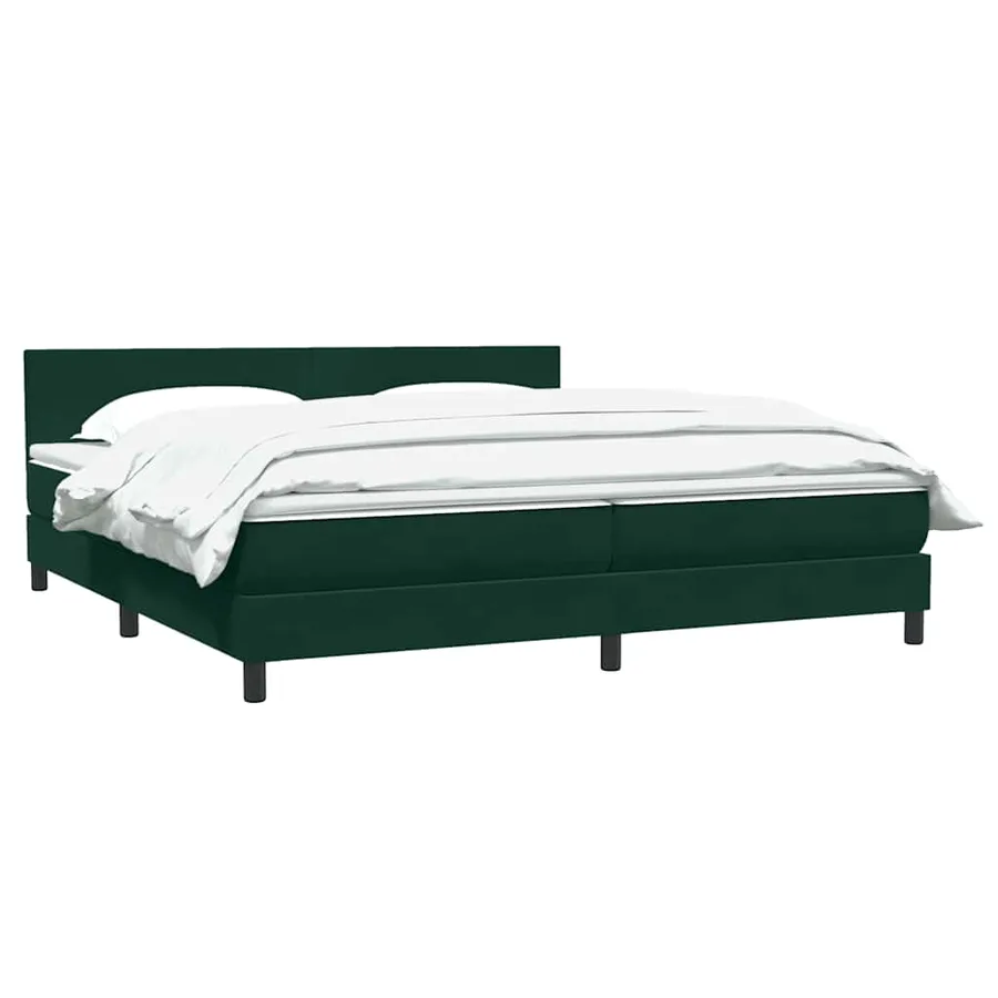 Sommier à lattes de lit et matelas vert foncé 180x220cm velours - 4