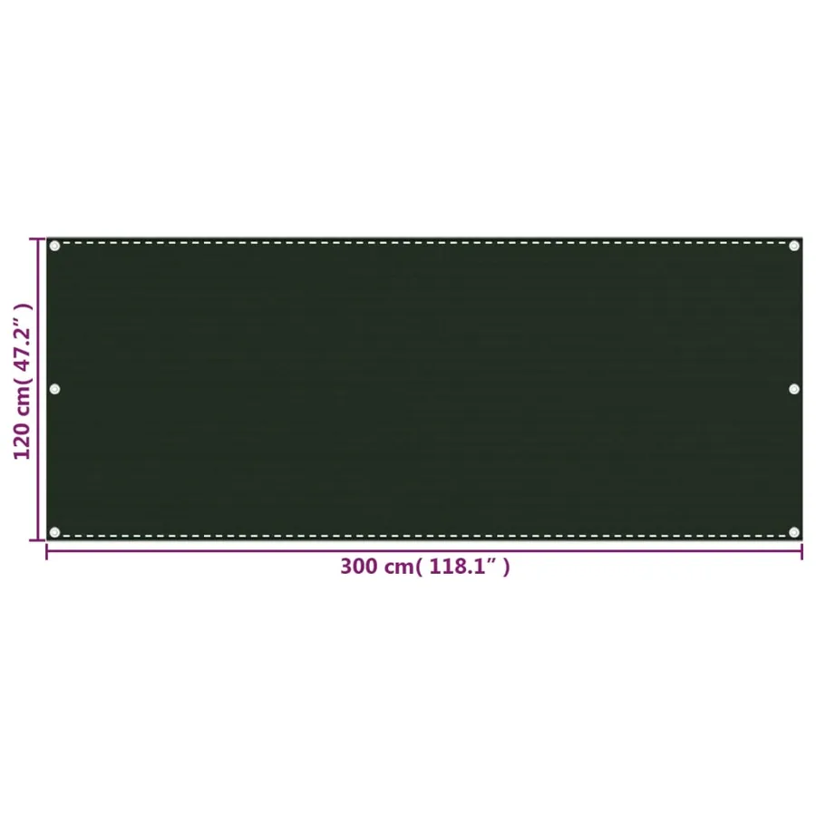 Écran de balcon Vert foncé 120x300 cm PEHD - 5