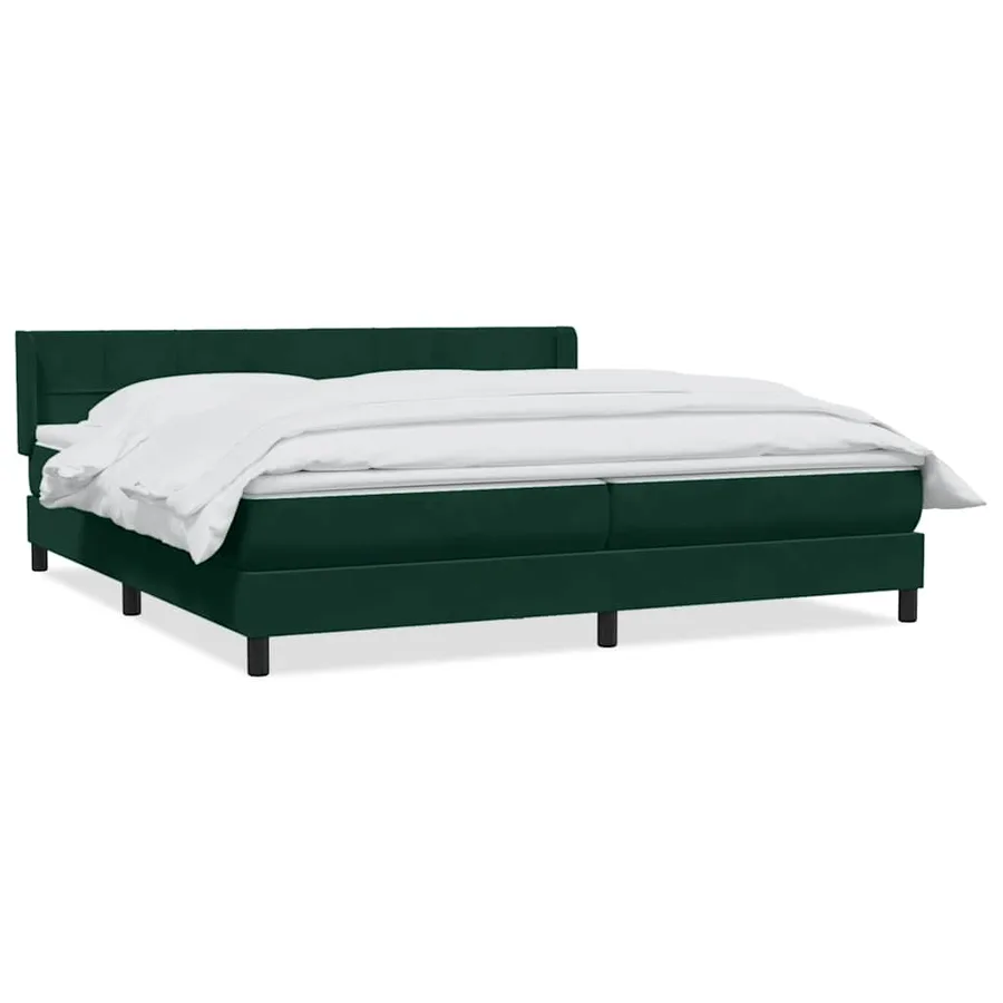 Sommier à lattes de lit et matelas vert foncé 180x220cm velours - 2