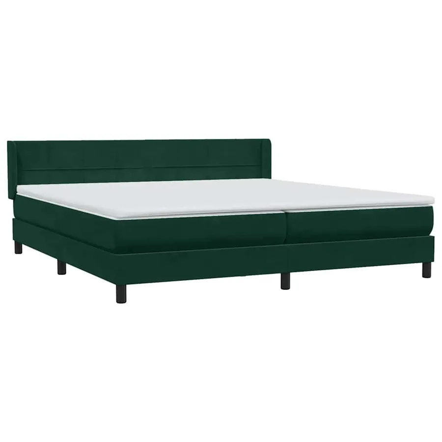 Sommier à lattes de lit et matelas vert foncé 180x220cm velours - 4