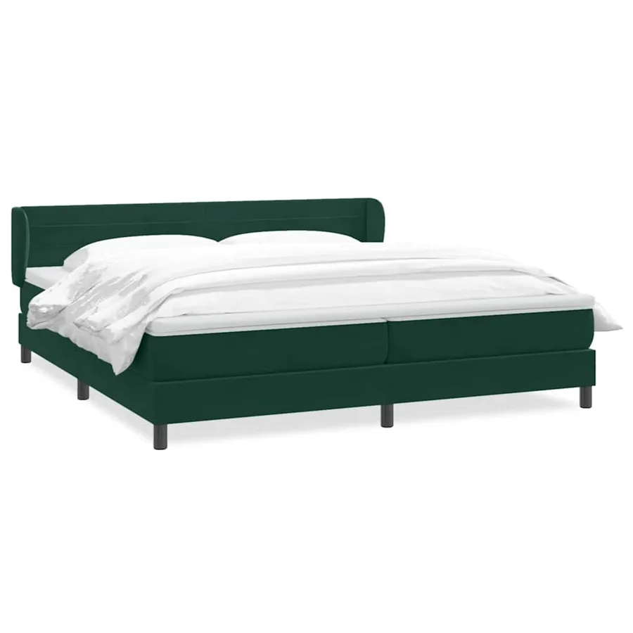 Sommier à lattes de lit et matelas vert foncé 180x220cm velours - 2
