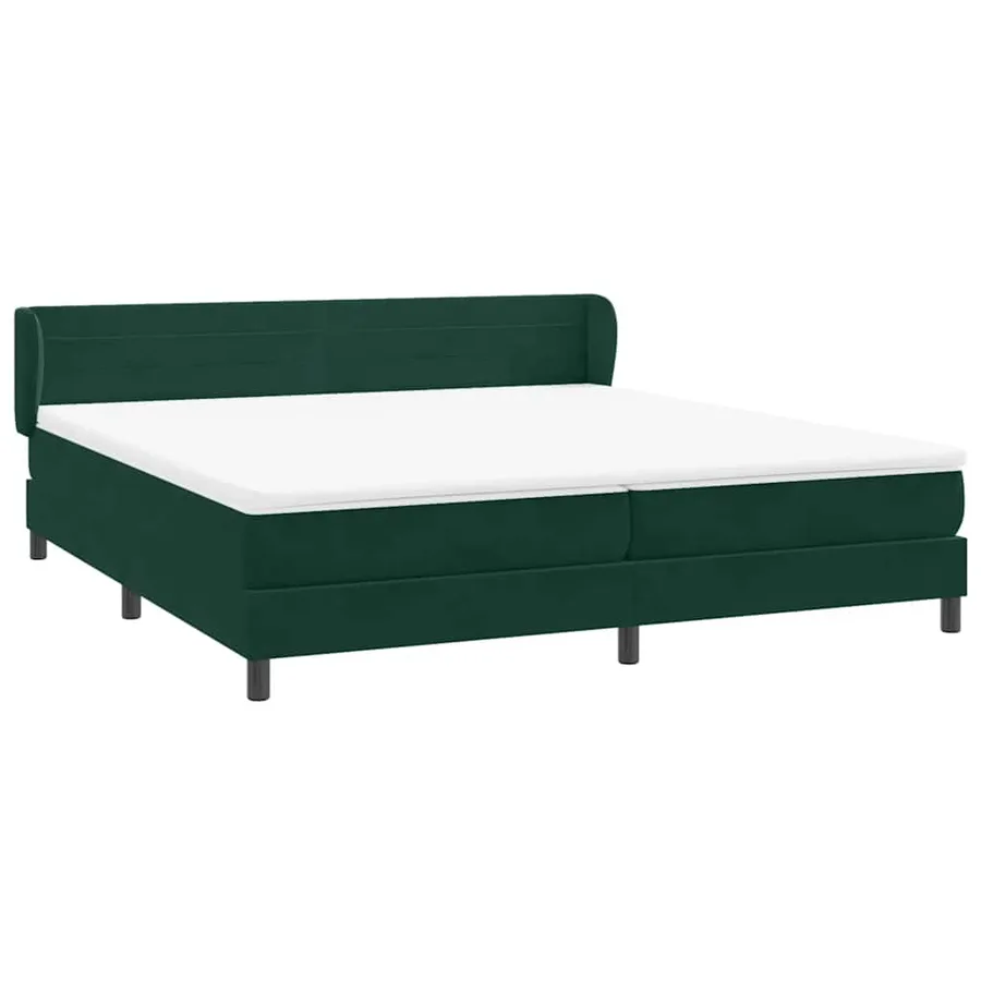 Sommier à lattes de lit et matelas vert foncé 180x220cm velours - 4