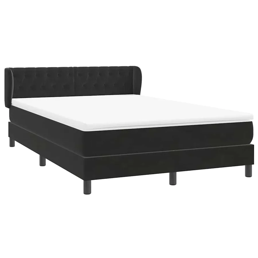 Sommier à lattes de lit avec matelas noir 160x220 cm velours - 4
