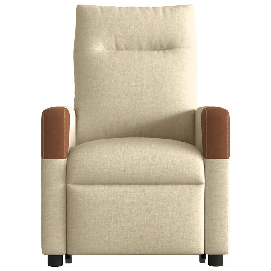 Fauteuil inclinable de massage Crème Tissu - 5