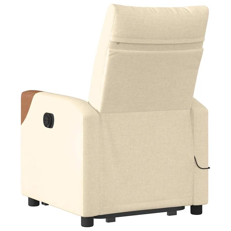 Fauteuil inclinable de massage Crème Tissu - 7