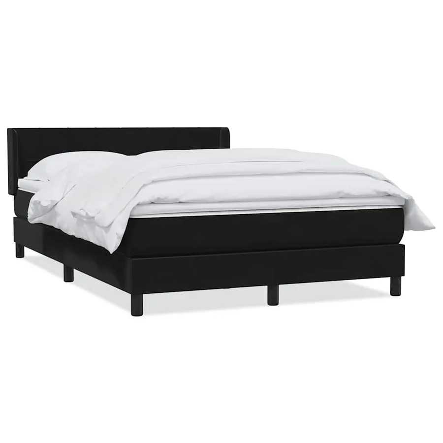 Sommier à lattes de lit avec matelas noir 160x220 cm velours - 2