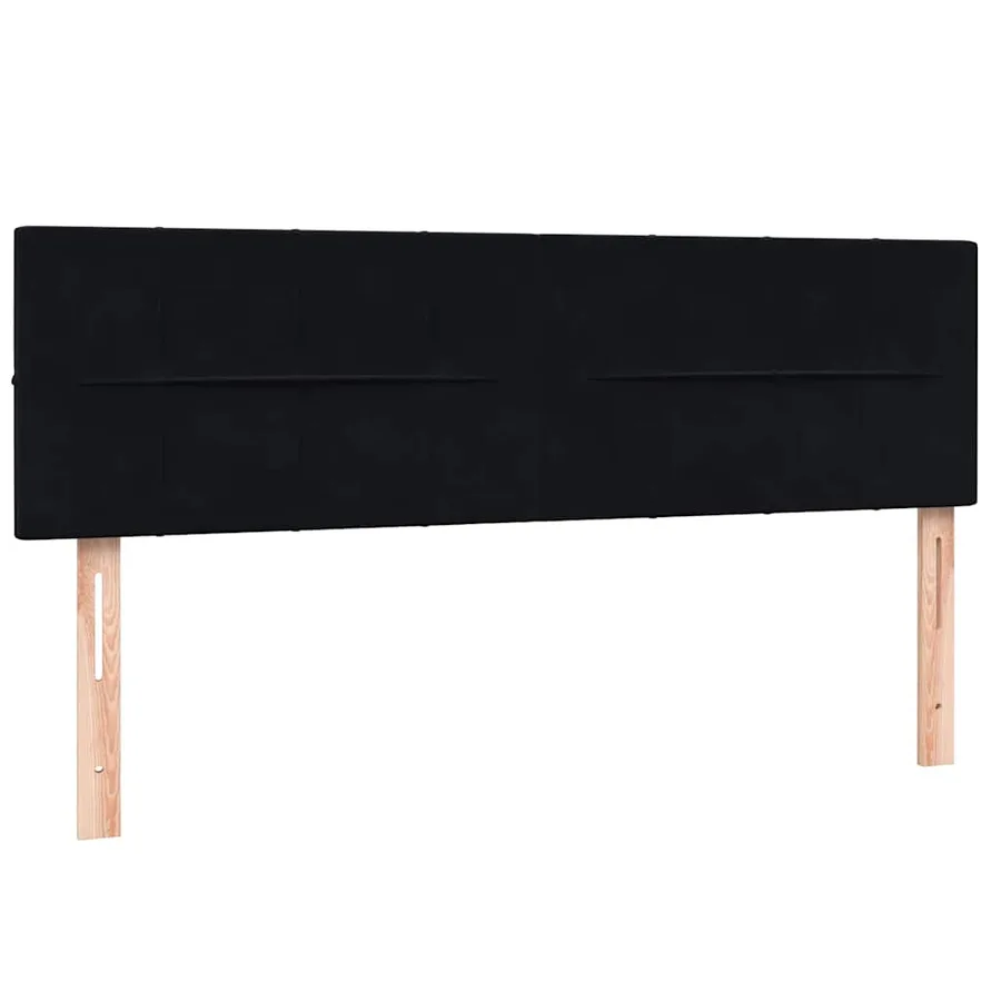 Sommier à lattes de lit avec matelas noir 160x220 cm velours - 7