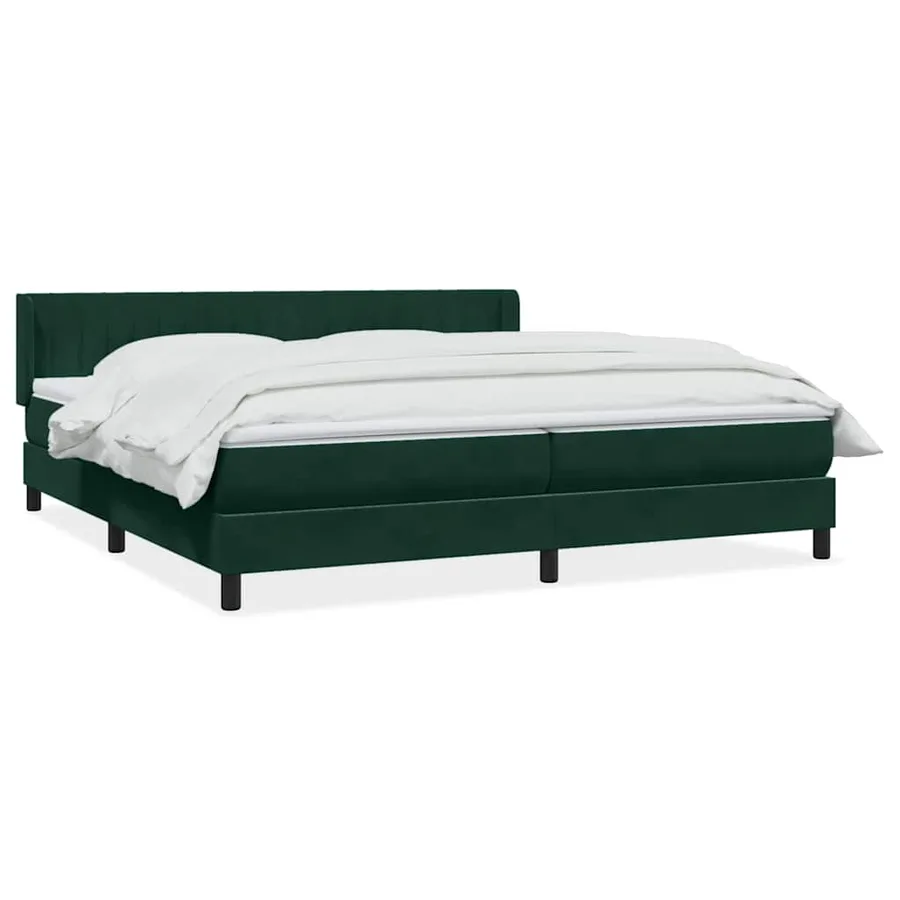 Sommier à lattes de lit et matelas vert foncé 180x220cm velours - 2