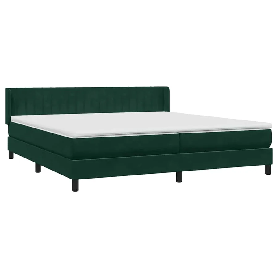 Sommier à lattes de lit et matelas vert foncé 180x220cm velours - 4