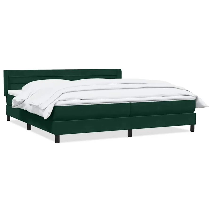Sommier à lattes de lit et matelas vert foncé 180x220cm velours - 2