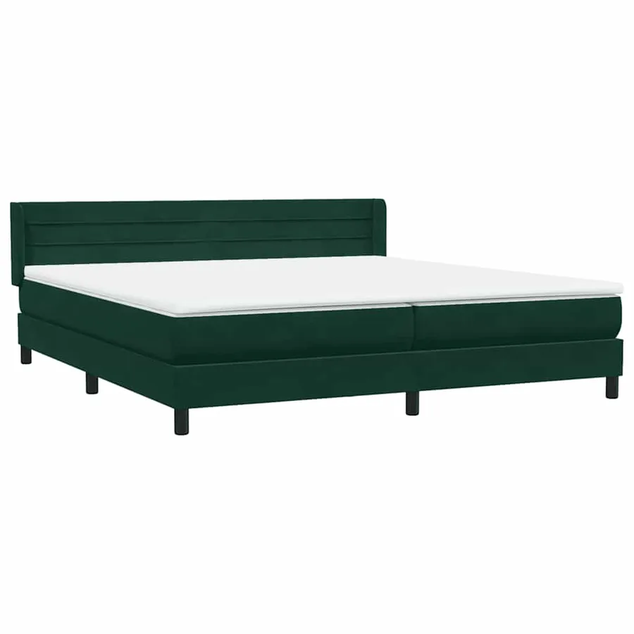 Sommier à lattes de lit et matelas vert foncé 180x220cm velours - 4
