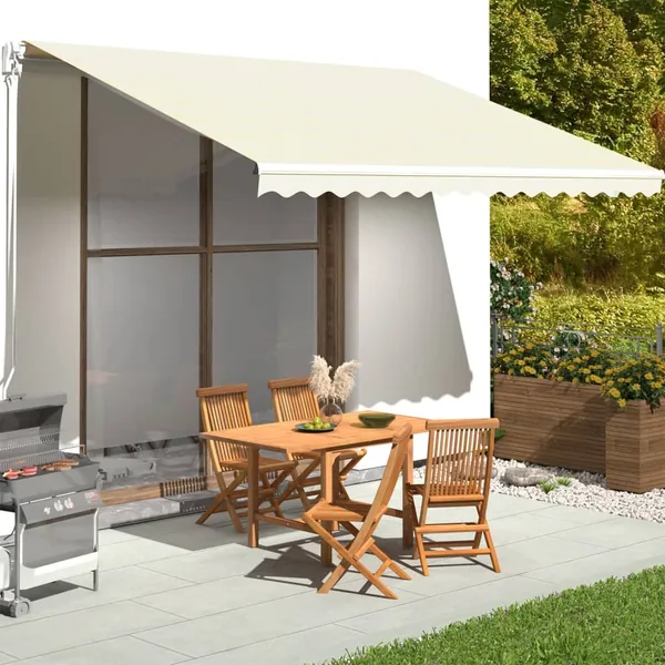 Tissu de remplacement pour auvent couleur crème 4,5x3,5 m polyester