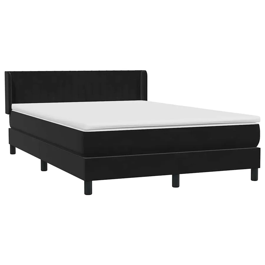 Sommier à lattes de lit avec matelas noir 160x220 cm velours - 4