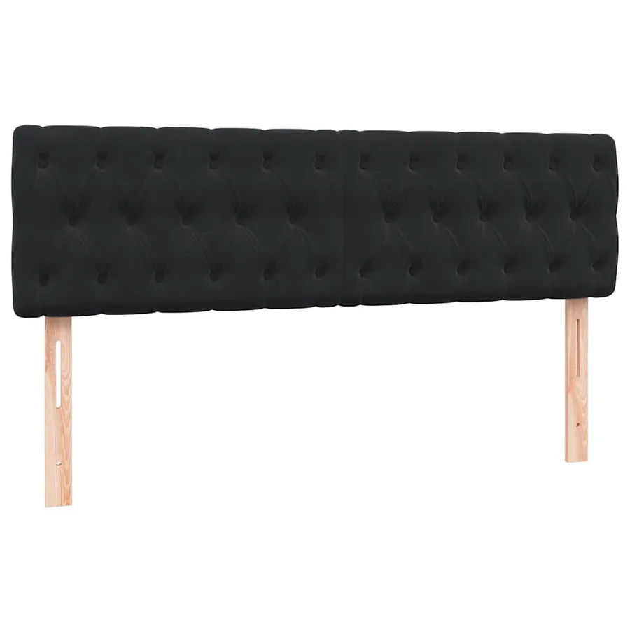 Sommier à lattes de lit avec matelas noir 160x220 cm velours - 7