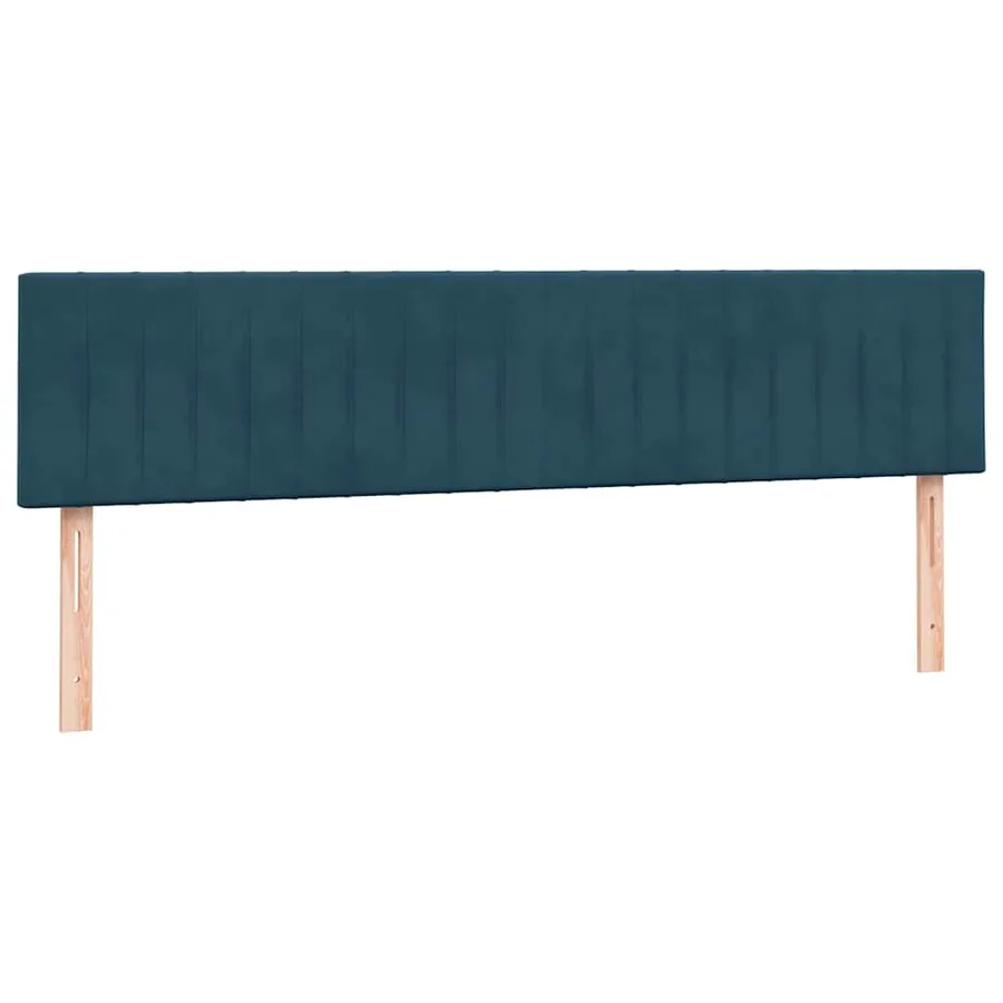 Sommier à lattes de lit et matelas et LED bleu foncé 200x220cm velours - 7