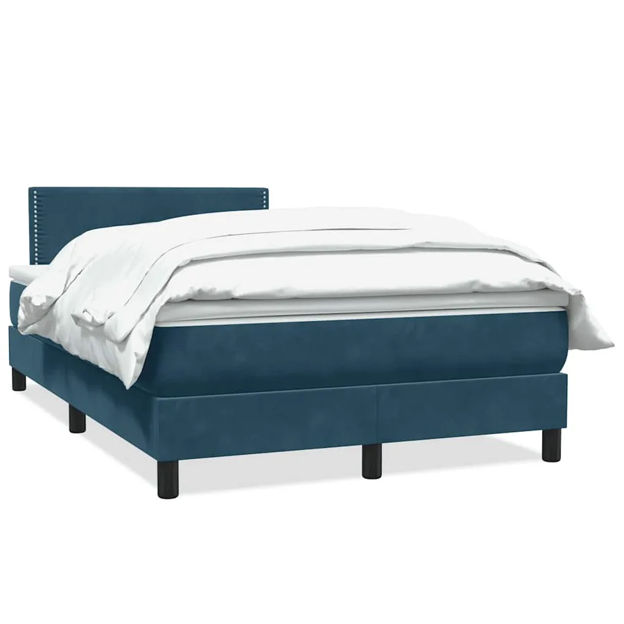 Sommier à lattes de lit et matelas bleu foncé 180x220cm velours - 2