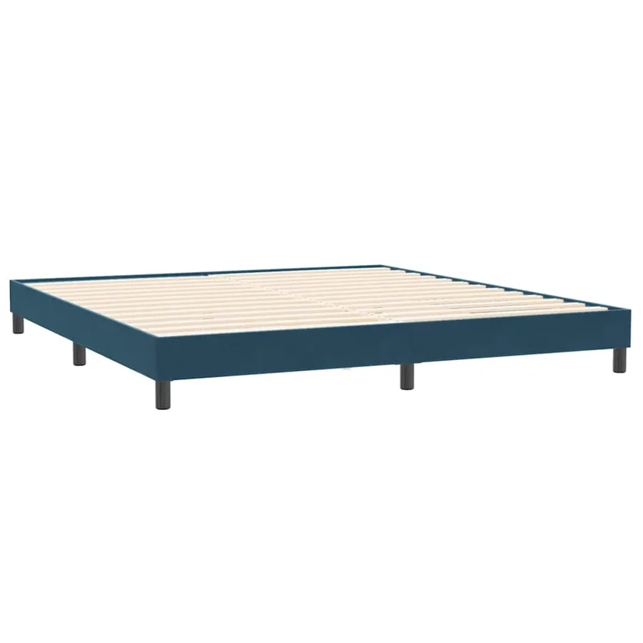 Sommier à lattes de lit et matelas bleu foncé 200x220cm velours - 5
