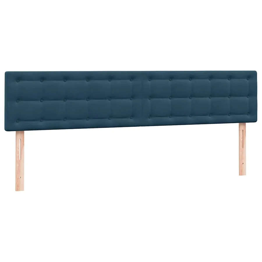 Sommier à lattes de lit et matelas et LED bleu foncé 200x220cm velours - 7