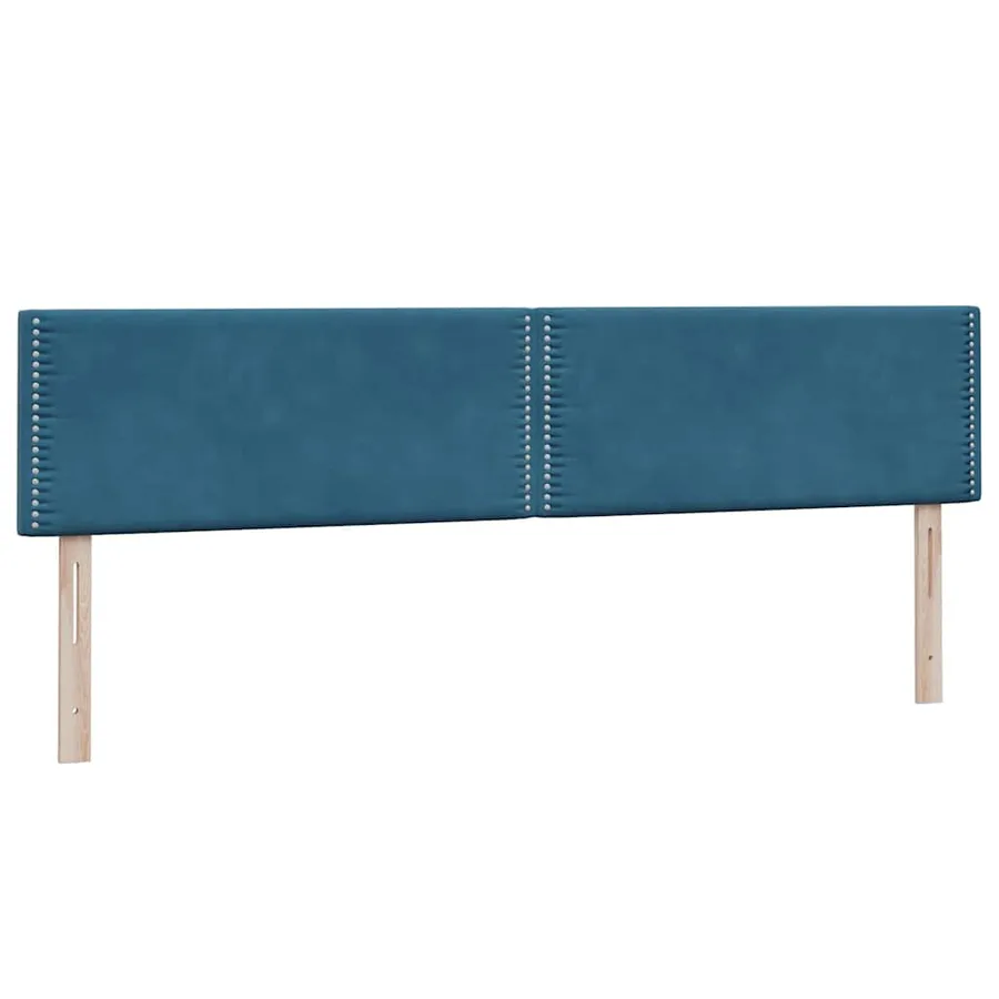 Sommier à lattes de lit et matelas et LED bleu foncé 180x220cm velours - 7