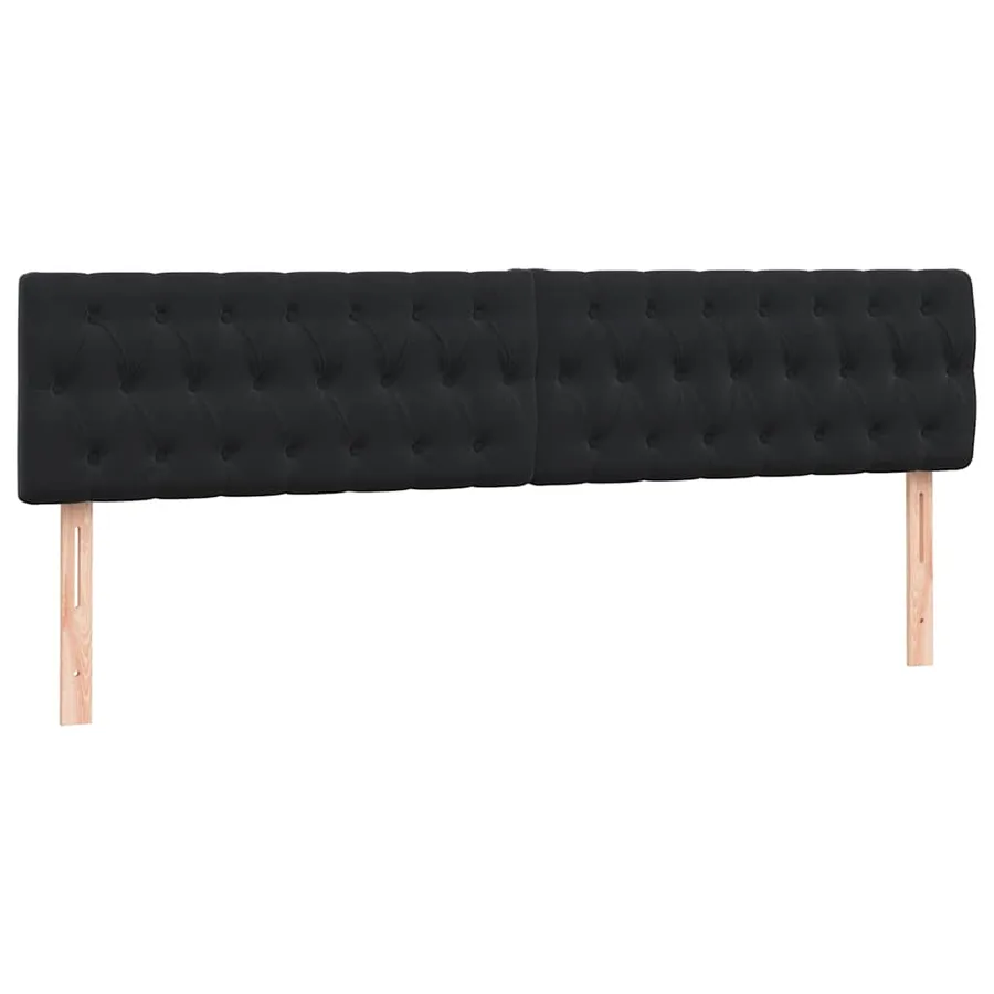 Sommier à lattes de lit avec matelas noir 180x220 cm velours - 8